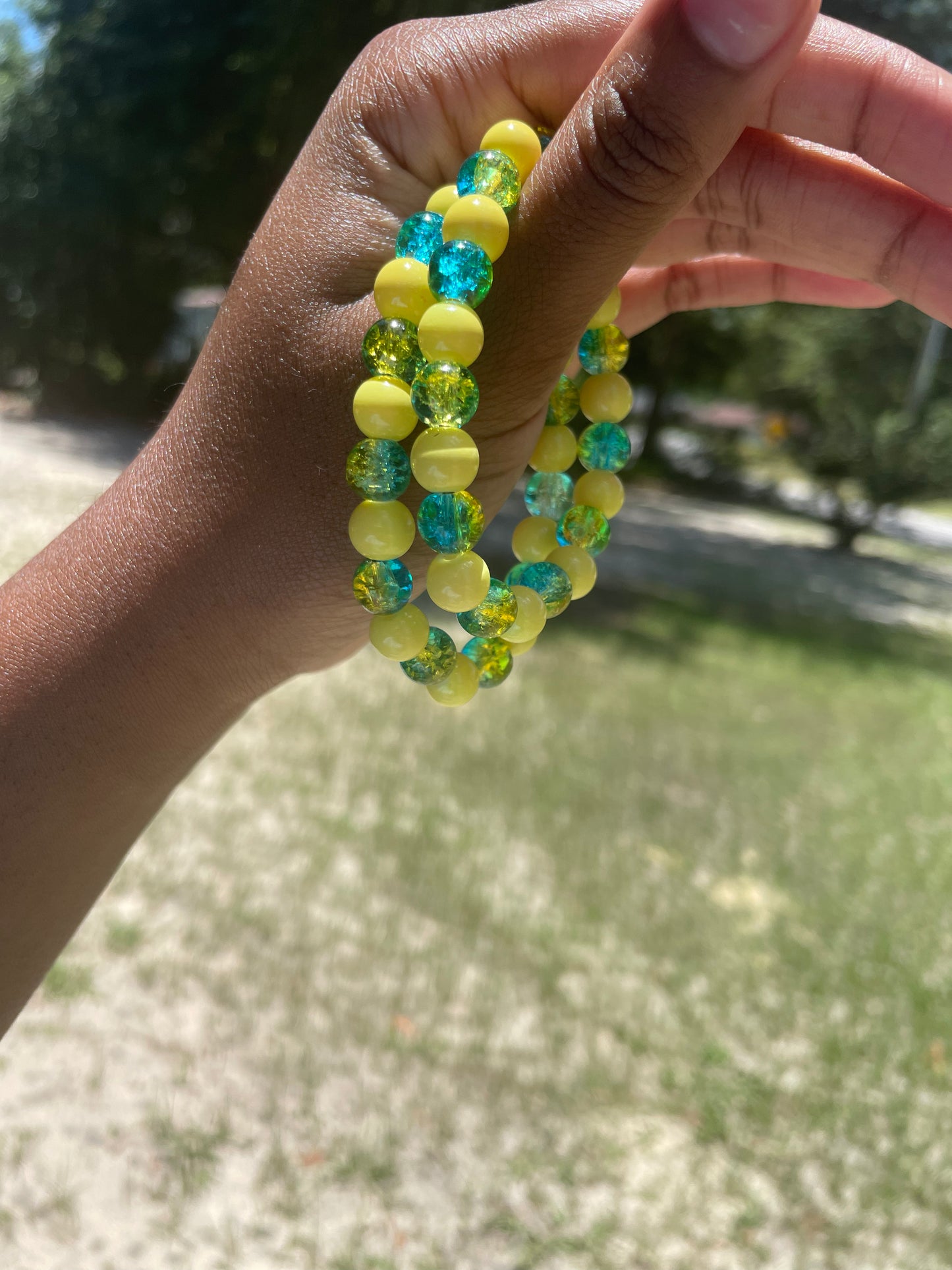 Blueberry Lemonade Beaded Bracelet