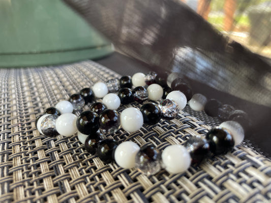Black & White Beaded Bracelet