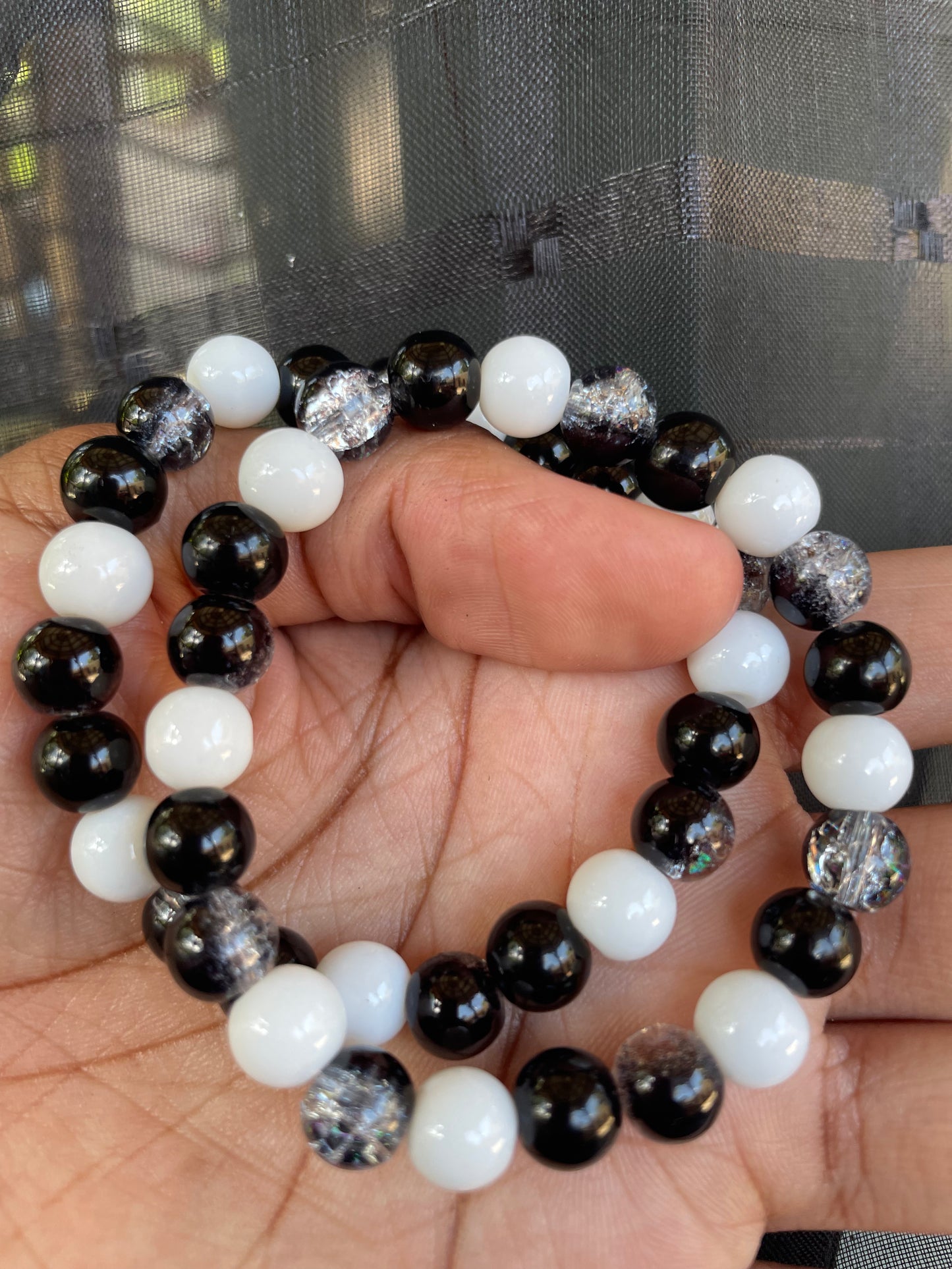 Black & White Beaded Bracelet