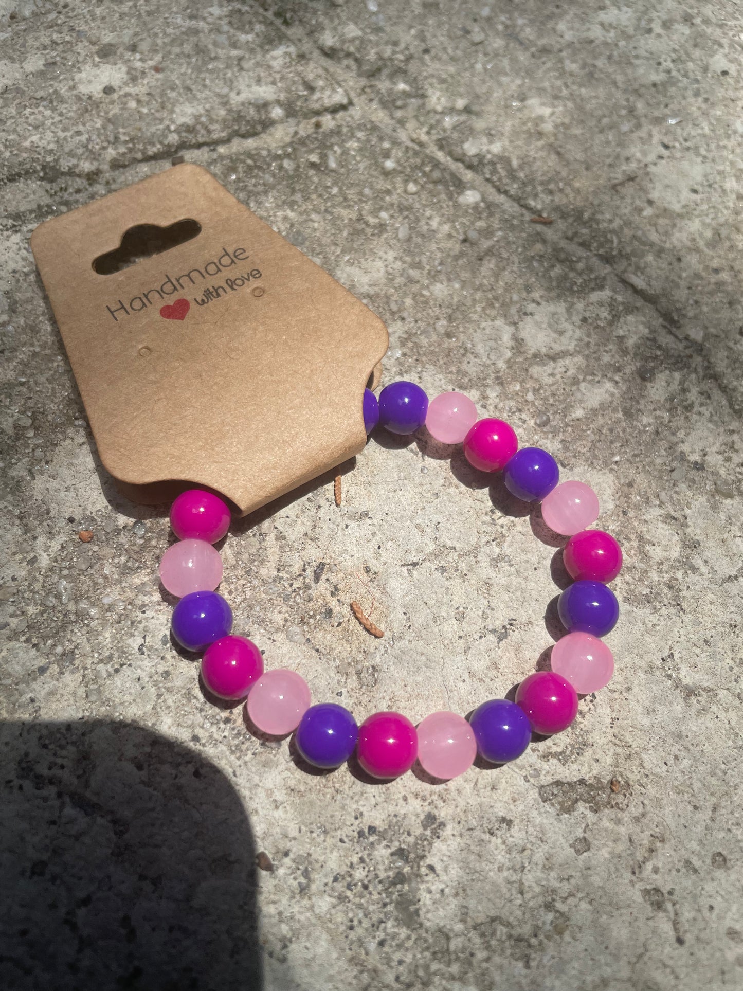 Pink & Purple Beaded Bracelet