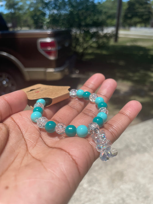 Light Blue Gummy Bear Beaded Bracelet