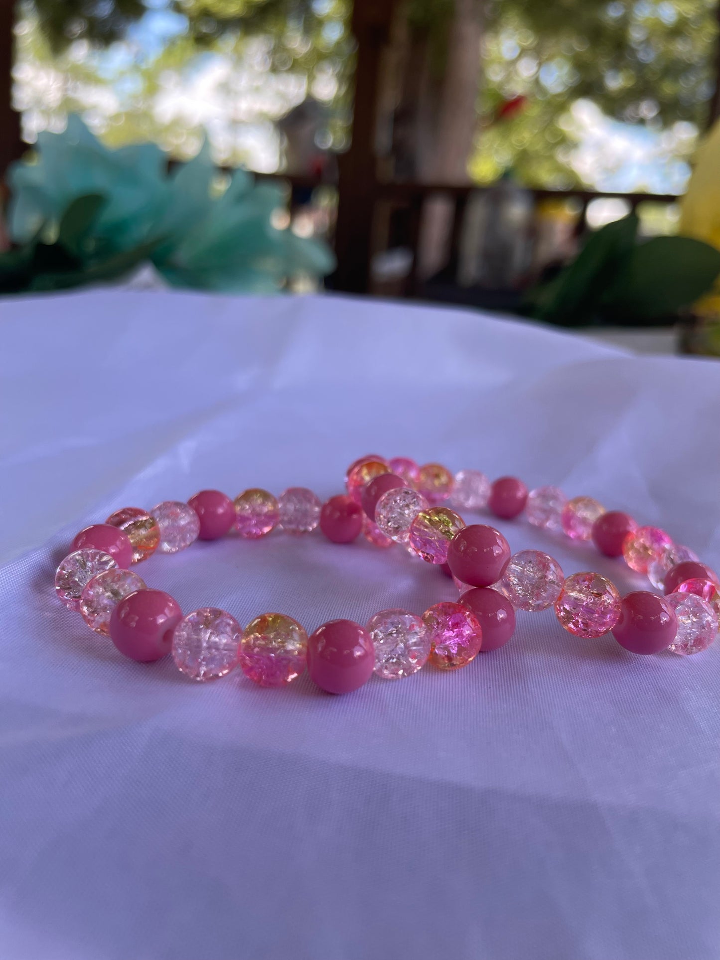 Pink Lemonade Beaded Bracelet