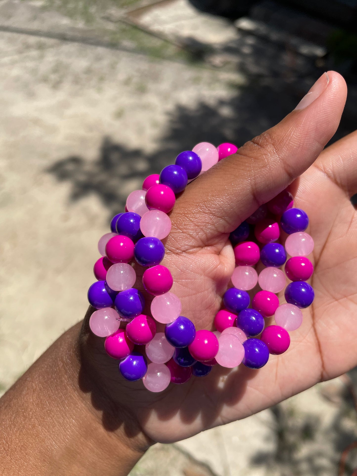 Pink & Purple Beaded Bracelet