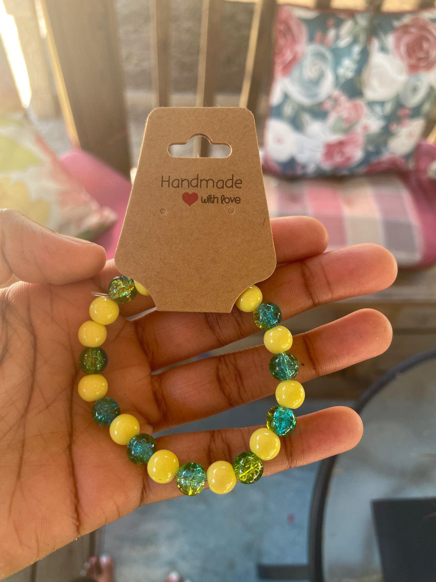 Blueberry Lemonade Beaded Bracelet