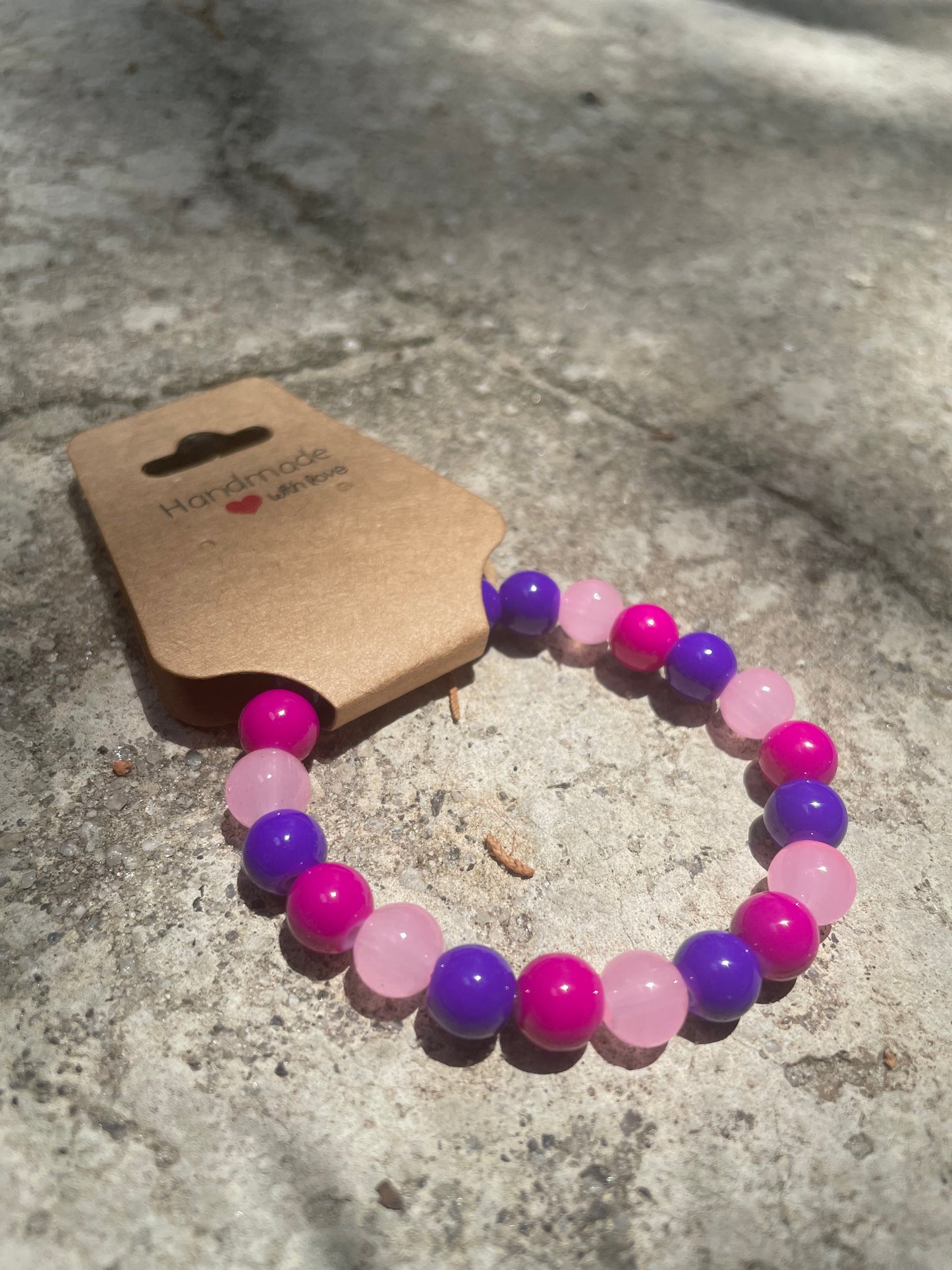 Pink & Purple Beaded Bracelet