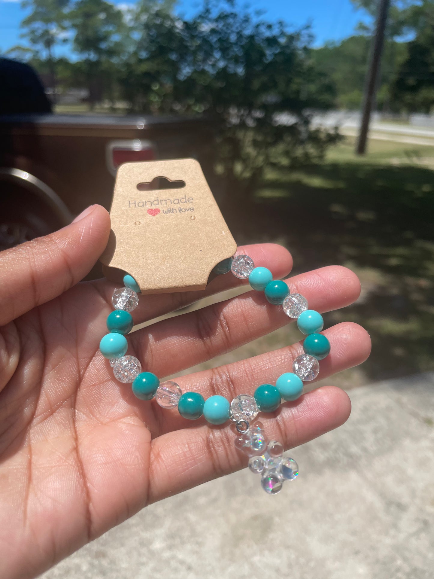 Light Blue Gummy Bear Beaded Bracelet