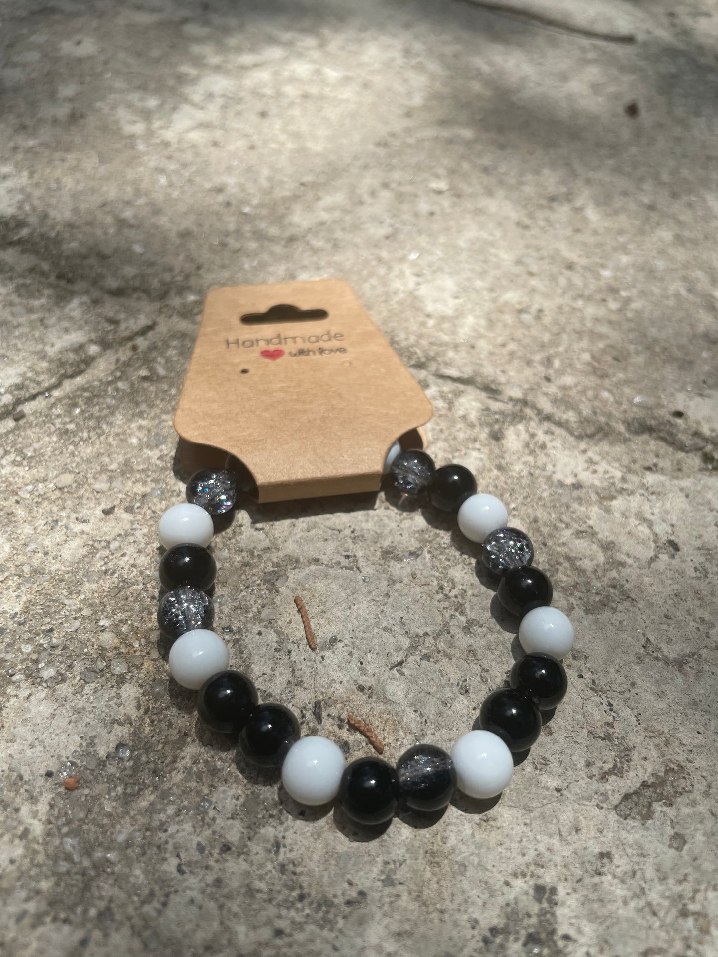 Black & White Beaded Bracelet