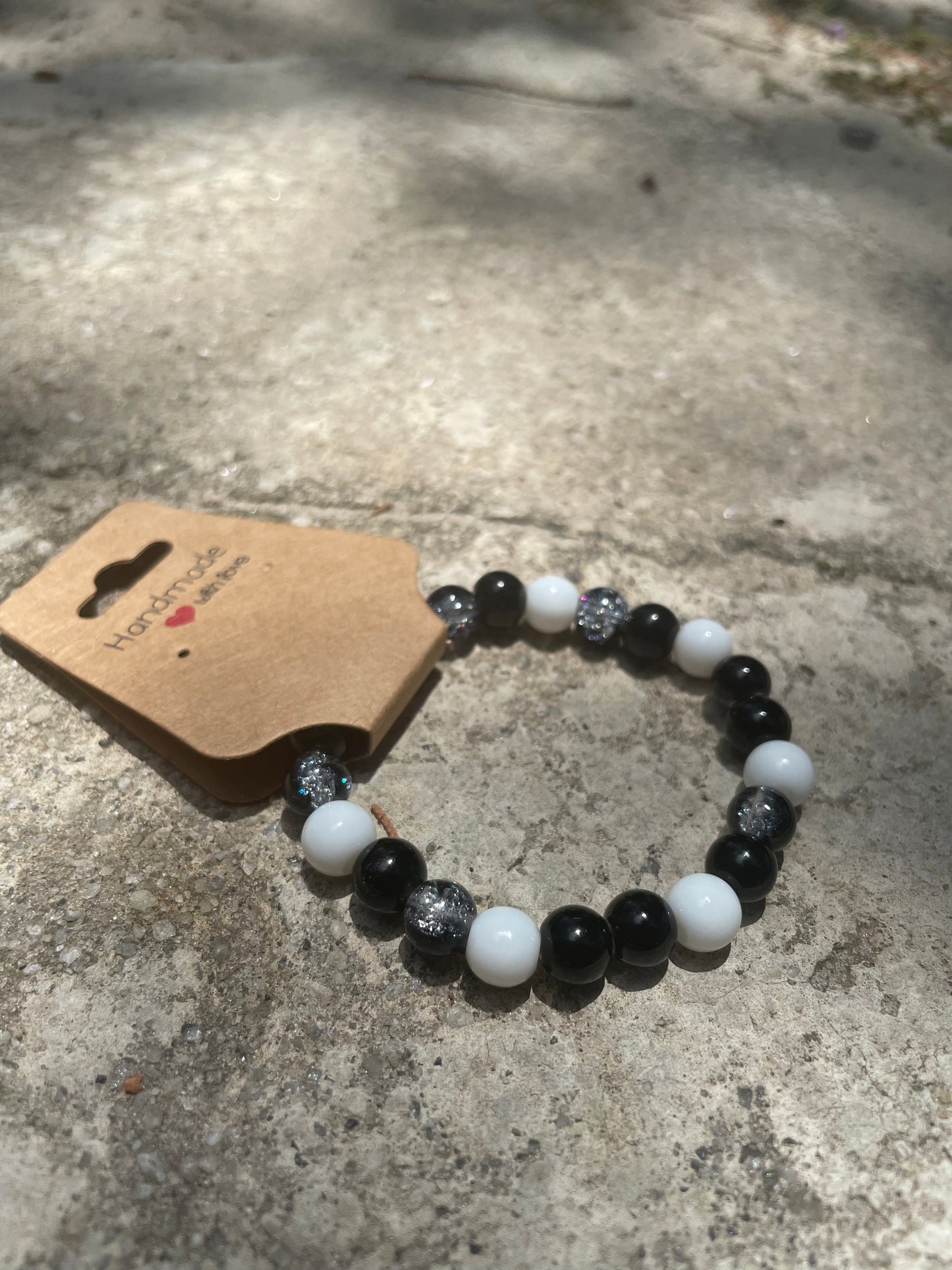 Black & White Beaded Bracelet